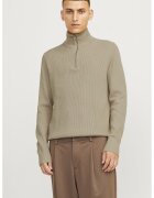 Jack & Jones Рипсен пуловер с памук с къс цип