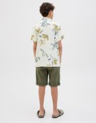 Jack & Jones Риза с графична шарка Сив/Мръснобял