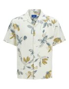 Jack & Jones Риза с графична шарка Сив/Мръснобял