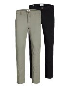 Jack & Jones Слим панталон чино Marco - 2 чифта - Черен/Каки