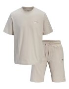 Jack & Jones Спортен екип от органичен памук с шорти Бежов/Tъмносив