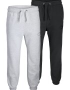 Jack & Jones Спортен панталон от органичен памук - 2 чифта - Светло сив/Черен меланж