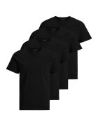 Jack & Jones Тениска Basic с овално деколте - 4 броя - Бял/Черен