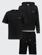 Jack & Jones Тениска худи и къс панталон - 3 части Бял/Черен