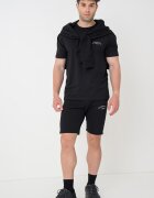 Jack & Jones Тениска худи и къс панталон - 3 части Бял/Черен