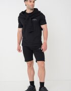 Jack & Jones Тениска худи и къс панталон - 3 части Бял/Черен