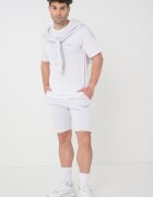 Jack & Jones Тениска худи и къс панталон - 3 части Бял/Светло сив