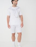 Jack & Jones Тениска худи и къс панталон - 3 части Бял/Светло сив
