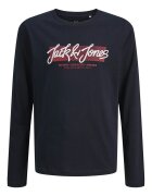 Jack & Jones Тениска и блуза с шарка Черен/Ултрамарин синьо