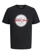 Jack & Jones Тениска и блуза с шарка Черен/Ултрамарин синьо