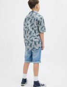 Jack & Jones Тропическа риза Прашно синьо