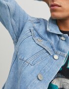 Jack & Jones Яке от деним с джобове с капачета Светлосин