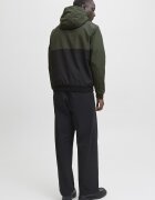 Jack & Jones Яке Rush с цип и качулка Черен/Тъмнозелен