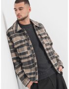 Jack & Jones Яке с вълна с цип - Тъмнокафяв/Tъмносив