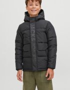 Jack & Jones Зимно яке Speed с качулка и вата Избеляло черно