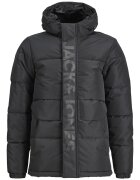 Jack & Jones Зимно яке Speed с качулка и вата Избеляло черно