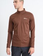 Jack Wolfskin Ски термо блуза с къс цип Тъмнокафяв/Черен