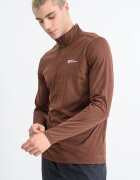 Jack Wolfskin Ски термо блуза с къс цип Тъмнокафяв/Черен