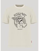 joop jeans Oversize тениска с кръгло деколте и преден принт - Крем