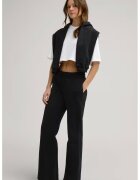 joop jeans Разкроени панталони с ластик на талията - Черен