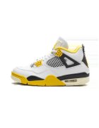 Jordan Маратонки Air 4 Vivid Sulphur - бяло с жълто и черно