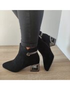 Jose Simon Елегантни дамски боти K45-110C Black Velvet - Черно кадифе