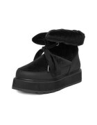 Juicy Couture Дамски ботуши черни кръгъл текстил връзки