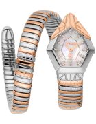 JUST CAVALLI Часовник Gemma за жени - двуцветен стоманен корпус - бял перлен циферблат - кварцов механизъм