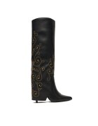 JUST CAVALLI Дамски ботуши естествена кожа черни Черен
