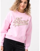Karl Kani Суитшърт Varsity Star с овлано деколте и паднали ръкави - Бордо/Бледо розово/Крем
