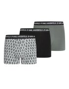 Karl Lagerfeld Боксерки с лого - 3 чифта Черен/Сив/Папратово зелено