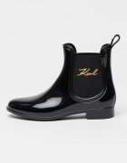 Karl Lagerfeld Боти от еко кожа с лого Черен