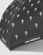 Karl Lagerfeld Чадър с лого Бял/Избеляло черно