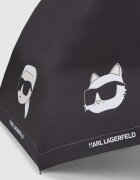 Karl Lagerfeld Чадър с лого Бял/Избеляло черно