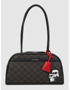Karl Lagerfeld Чанта от еко кожа с монограм - Тъмнокафяв