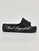 Karl Lagerfeld Чехли с равна платформа и лого Черен