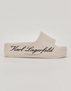 Karl Lagerfeld Чехли с равна платформа и лого Мръснобял
