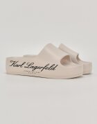 Karl Lagerfeld Чехли с равна платформа и лого Мръснобял