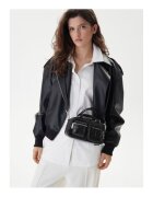 Karl Lagerfeld Дамска чанта Black-Nickel - естествена кожа