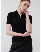 Karl Lagerfeld Фино плетена тениска с яка
