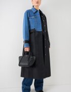 KARL LAGERFELD JEANS Дълъг тренч с деним Черен/Син