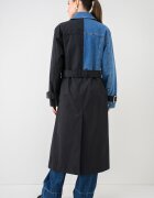 KARL LAGERFELD JEANS Дълъг тренч с деним Черен/Син