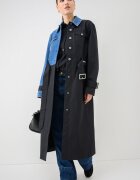 KARL LAGERFELD JEANS Дълъг тренч с деним Черен/Син