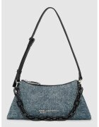 KARL LAGERFELD JEANS Дънкова чанта през рамо с лого - Светлосин