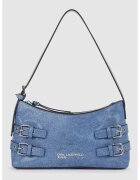KARL LAGERFELD JEANS Дънкова чанта с декоративни токи - Черен/Светлосин