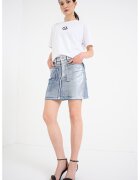 KARL LAGERFELD JEANS Дънкова къса пола със захабен ефект - Син/Сребрист