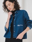 KARL LAGERFELD JEANS Дънкова риза с капси Тъмносин
