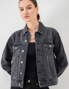 KARL LAGERFELD JEANS Дънково яке с метални копчета Tъмносив