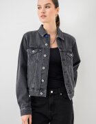 KARL LAGERFELD JEANS Дънково яке с метални копчета Tъмносив
