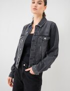 KARL LAGERFELD JEANS Дънково яке с метални копчета Tъмносив
